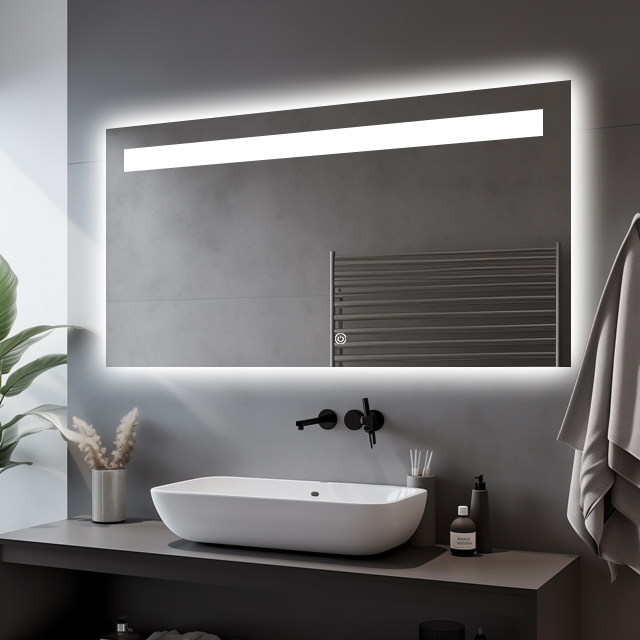 Borderless LED Bathroom Mirror with Flexible Installation, Dual Edge Options & 3-Color Dimming