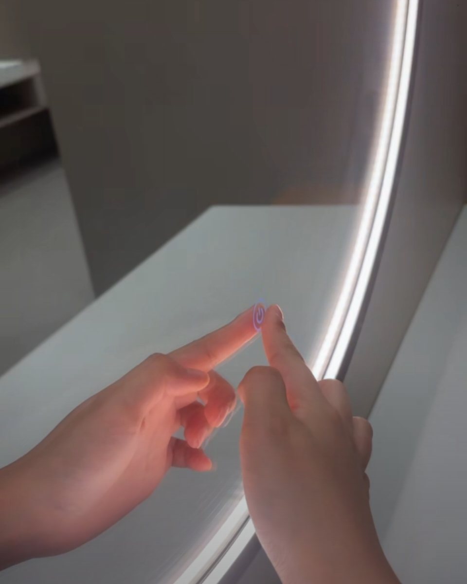 Custom Aluminum Frame Round Bathroom Mirror with Wall Mounted Design